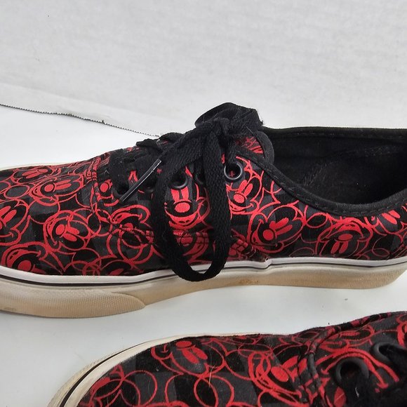 vans x disney mickey mouse shoes black red checkerboard Women 8.5 Men 7 - Picture 8 of 14
